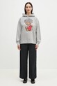 GANNI cotton sweatshirt Isoli Bear Oversized T4162 gray