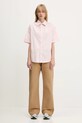 Бавовняна сорочка Carhartt WIP S/S Jaxon Shirt I033080.2QDXX рожевий