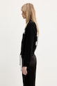 Palm Angels cardigan con aggiunta di lana Palms Knit Track PWHA061S25KNI0011003 nero SS25