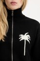 Palm Angels wool blend cardigan Palms Knit Track black PWHA061S25KNI0011003