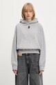 Хлопковая кофта JW Anderson Anchor Embroidery Cropped с капюшоном серый JW0216.PG1719.907
