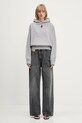 Хлопковая кофта JW Anderson Anchor Embroidery Cropped JW0216.PG1719.907 серый