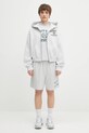 Памучен суичър Sporty & Rich Varsity Crest Cropped Zip ST068606218GY03 сив