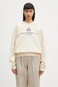 Sporty & Rich bluza bawełniana H&W Crest Crewneck bawełna beżowy ST071606241CR01