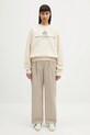 Sporty & Rich bluza bawełniana H&W Crest Crewneck ST071606241CR01 beżowy