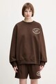 Sporty & Rich cotton sweatshirt Riding Club cotton brown ST071612244BR03