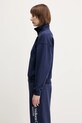 Бавовняна кофта Sporty & Rich H&W Crest Embroidered Quarter Zip ST073612241BL106 темно-синій SS25