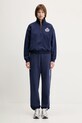 Бавовняна кофта Sporty & Rich H&W Crest Embroidered Quarter Zip ST073612241BL106 темно-синій