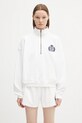 Sporty & Rich cotton sweatshirt H&W Crest Embroidered Quarter Zip applique white ST073620241WH01