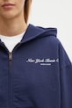 Sporty & Rich bluza bawełniana Ny Tennis Club Cropped Zip granatowy ST068621402BL106