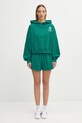 Βαμβακερή μπλούζα Sporty & Rich Crown Tennis Embroidered Cropped ST074621426GR03 πράσινο