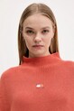 Tommy Jeans sweter bawełniany pomarańczowy DW0DW21676
