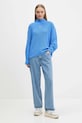 Памучен пуловер Tommy Jeans DW0DW21676 син AW25