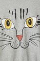 Дівчинка Дитяча бавовняна кофта Mini Rodini Cat face 2372019094 сірий