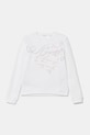 Παιδική βαμβακερή μπλούζα Guess χωρίς κουκούλα λευκό J5RQ05.KAD74.PPYA