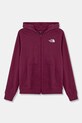 The North Face bluza bawełniana dziecięca FZ OVERSIZE LIGHT HOODIE nadruk fioletowy NF0A89HG6EO1