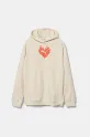 Puma hanorac de bumbac FLAMING LOVE Hoodie TR print bej 685109