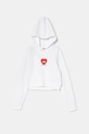 Dětská bavlněná mikina Diesel SCUOREHOOD SWEAT-SHIRT s kapucí bílá J02229