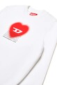 Дівчинка Дитяча бавовняна кофта Diesel SCACUORE SWEAT-SHIRT J02230 білий