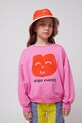 Bobo Choses bluza copii Joyful Face print roz 125AC033