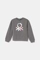 United Colors of Benetton hanorac de bumbac pentru copii print gri 3J68C10MX.G.Seasonal