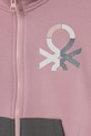 Девочка Детская хлопковая кофта United Colors of Benetton 3J68C504N.G.Seasonal розовый