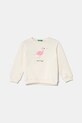United Colors of Benetton hanorac de bumbac pentru copii imprimeu bej 3J68G10J0.P.Seasonal