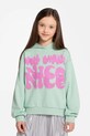 Coccodrillo bluza dziecięca z kapturem turkusowy WC5132301CGJ