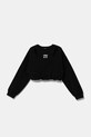 Pinko hanorac de bumbac pentru copii print negru KFFE002.C.FT002