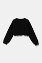 Pinko hanorac de bumbac pentru copii KFFE002.C.FT002 negru SS25