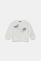 United Colors of Benetton hanorac de bumbac pentru copii imprimeu alb 3J70G10IY.P.Seasonal