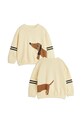 Детская хлопковая кофта Mini Rodini Dog 2512013513 бежевый SS25