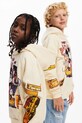 Дитяча бавовняна кофта Desigual з капюшоном бежевий 25SBSK08