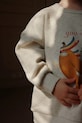 Băieți Konges Sløjd hanorac de bumbac pentru copii LOUPY LOU SWEAT SHIRT GOTS KS102706 bej