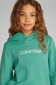 Detská bavlnená mikina Calvin Klein Jeans IU0IU00679.PPYA zelená