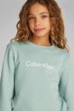 Detská bavlnená mikina Calvin Klein Jeans IU0IU00680.PPYA tyrkysová