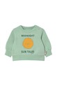 Βαμβακερή μπλούζα μωρού Tinycottons SUN TALES GRAPHIC BABY SWEATSHIRT SS25.105 πράσινο SS25