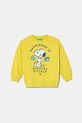 United Colors of Benetton hanorac de bumbac pentru copii x Snoopy print verde 3PQMG10IA.P.Seasonal
