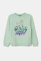 United Colors of Benetton hanorac de bumbac pentru copii print verde 3PQMG10I8.P.Seasonal