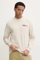 Хлопковая кофта Tommy Jeans хлопок бежевый DM0DM20341