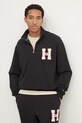 Бавовняна кофта Tommy Jeans без капюшона чорний DM0DM21263