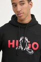 Βαμβακερή μπλούζα HUGO μαύρο 50530580
