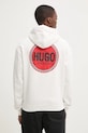 HUGO hanorac de bumbac print alb 50530658