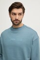 Bavlnená mikina Calvin Klein tyrkysová K10K113763