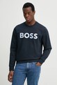 BOSS hanorac de bumbac imprimeu bleumarin 50531310