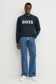 BOSS bluza bawełniana 50531310 granatowy SS25