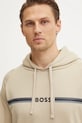 Хлопковая кофта лаунж BOSS 50535854 бежевый