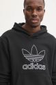 Βαμβακερή μπλούζα adidas Originals OUTL TREF HDY μαύρο JP1079