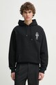 Хлопковая кофта Drôle de Monsieur Le Hoodie Vase с капюшоном чёрный F.HO174.CO127.BL