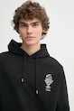 Drôle de Monsieur hanorac de bumbac Le Hoodie Vase negru F.HO174.CO127.BL